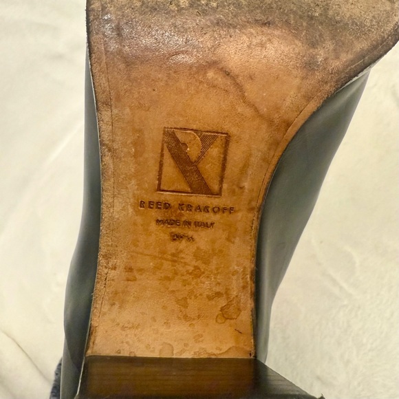 Reed Krakoff Black Leather Laceless Oxfords With Block Heel EUC - Picture 8 of 10